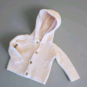 Nordstrom's Dusty Rose Knit Hooded Sweater 3 mo.‎ Baby Girl's Cardigan -Buttons